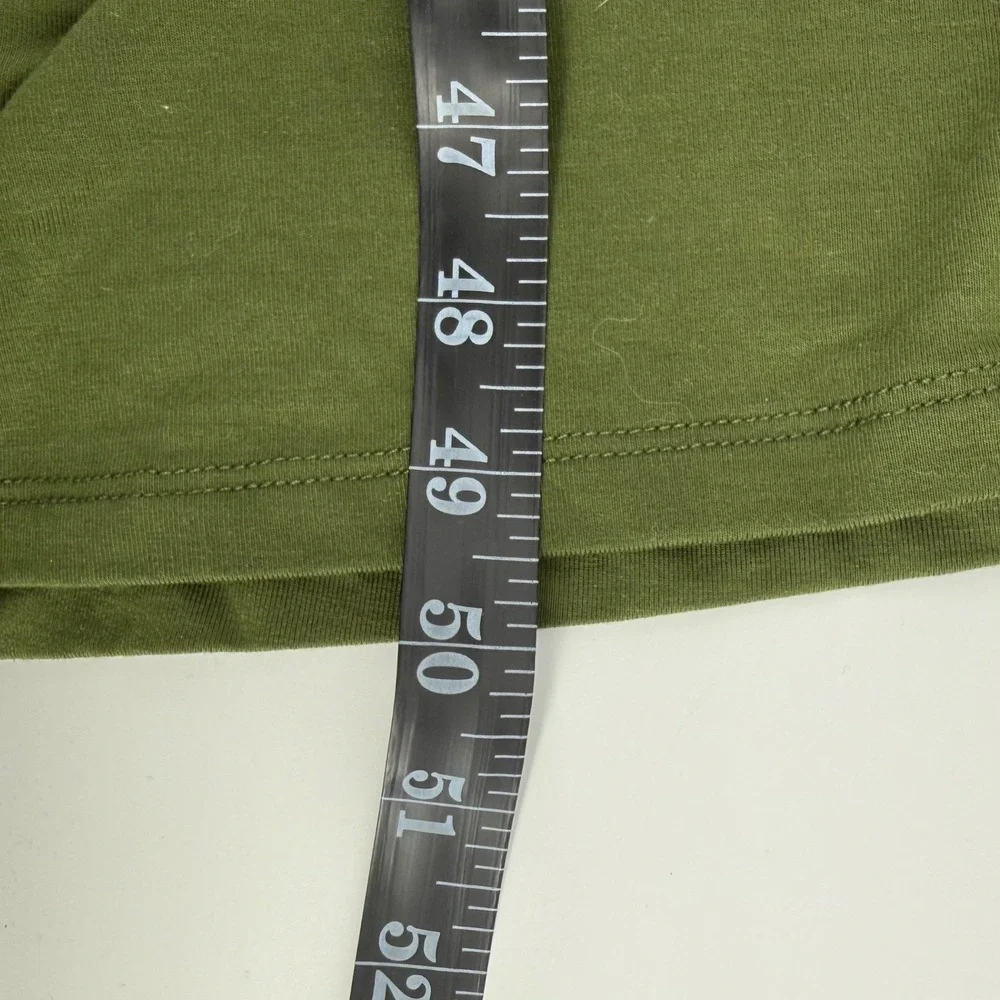 American Giant Olive Green Flex Fit & Flare Midi Dress Womens Size M USA Made - Picture 12 of 12